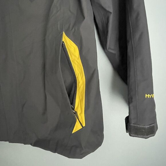 The North Face HyVent Jacket Size Youth Large 14/16 Nylon Full Zip Gray Yellow - Picture 6 of 16